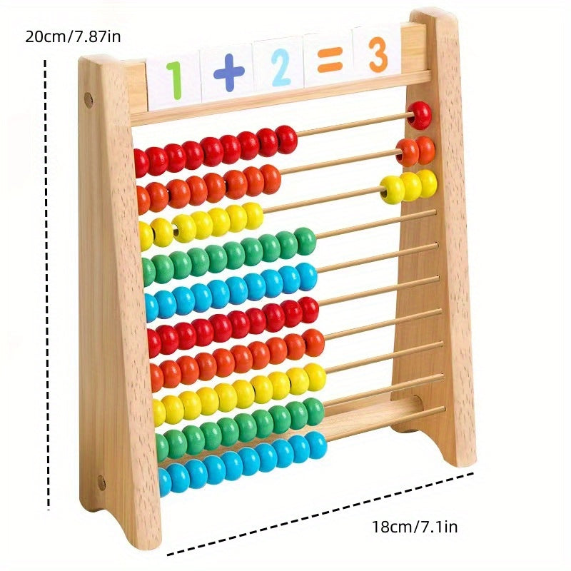 [Wooden Abacus] Wooden Abacus for Addition and Subtraction | Complete with Number Cards and a Multiplication Table