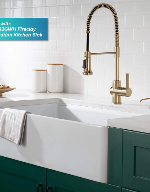 Load image into Gallery viewer, Britt Commercial Style Kitchen Faucet in Spot Free Antique Champagne Bronze, KPF-1690SFACB

