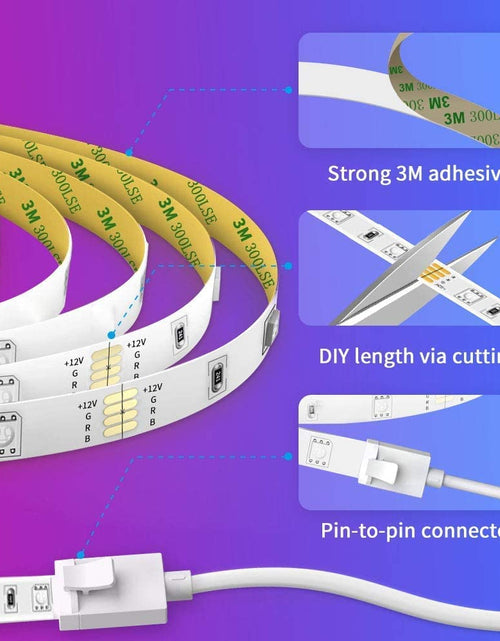 Load image into Gallery viewer, Smart LED Strip Lights, 16.4Ft Wifi LED Lights Work with Alexa and Google Assistant, RGB Color Changing, 16 Million Colors with App Control and Music Sync for Home, Kitchen, TV, Party
