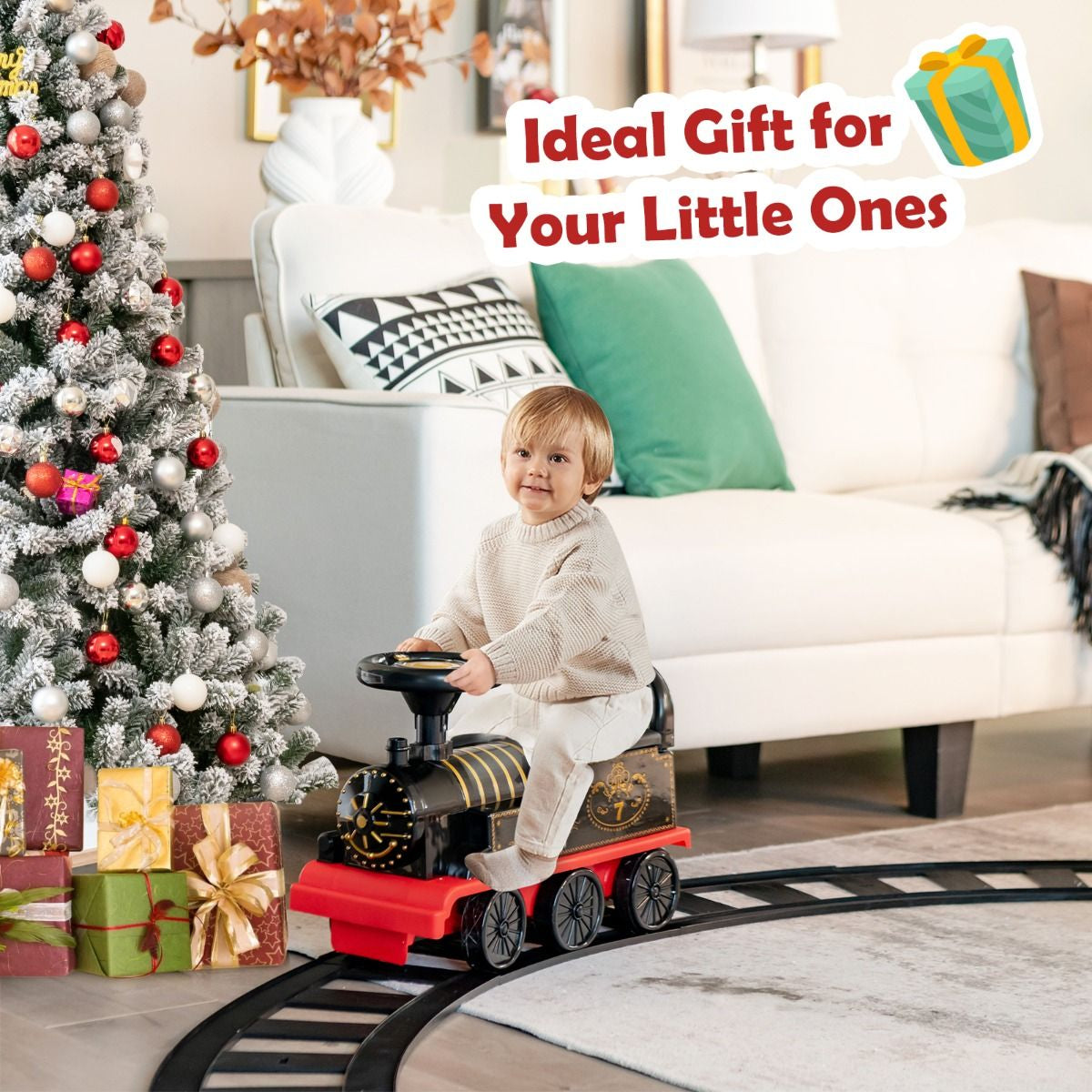 6V Electric Kids Ride on Train Toy with Track & 6 Wheels
