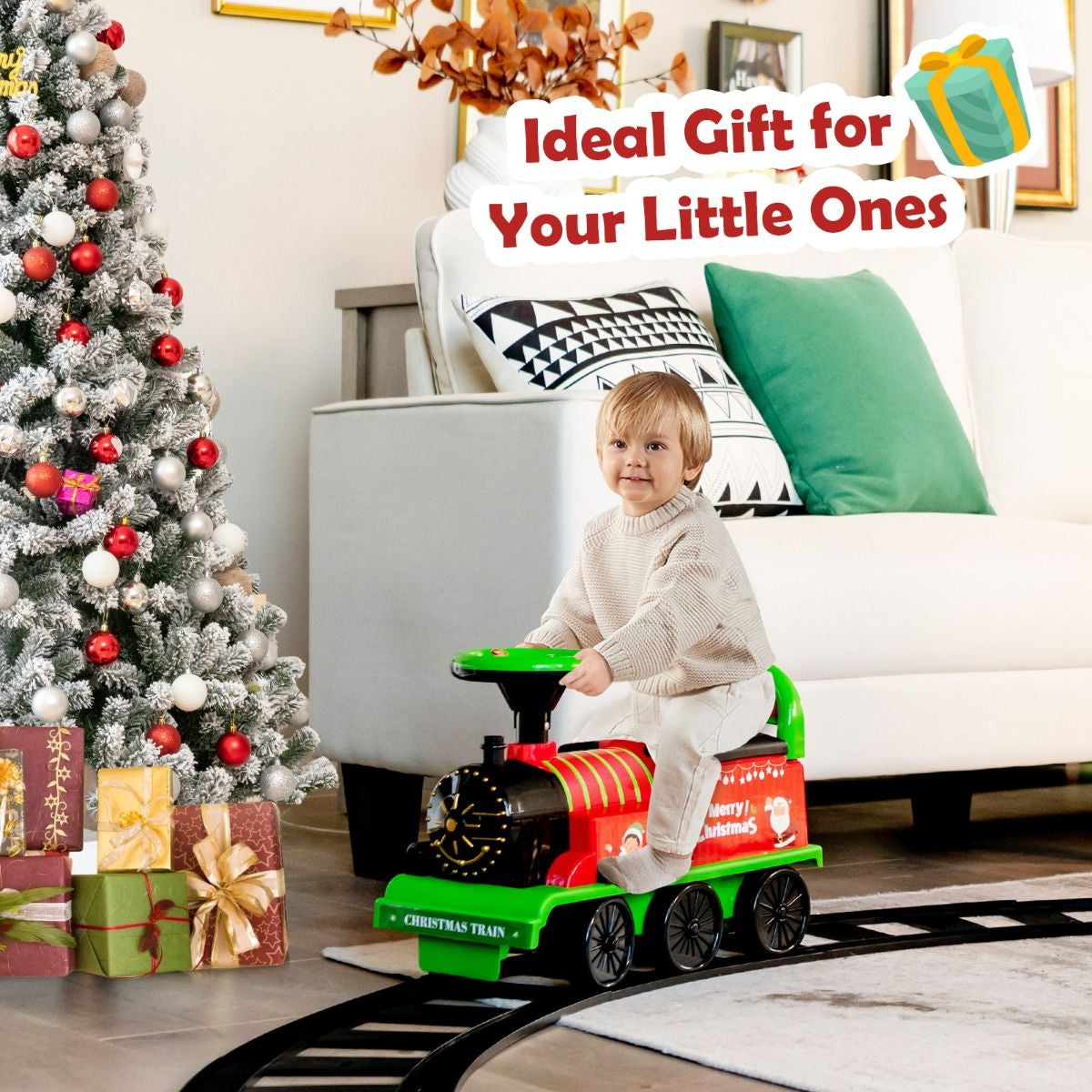 6V Electric Kids Ride on Train Toy with Track & 6 Wheels