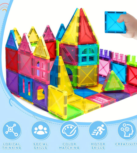 [Magnetic Building Blocks] Magnetic Building Blocks, Designer Building Sets, Gift Toys, Educational Magnetic Toys, Creative Learning Gifts, Birthday And Halloween Gifts, Random Colors