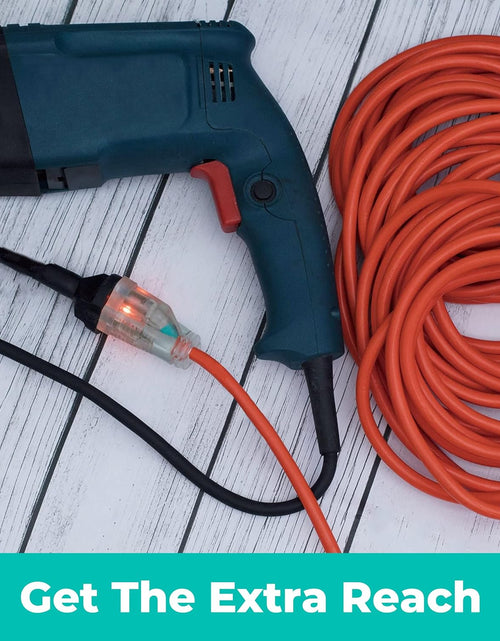 Load image into Gallery viewer, 50Ft 16AWG Outdoor Extension Cord, SJTW 16/3 Lighted Power Cord, Bright Orange, ETL Certified (50Ft/15.24M)
