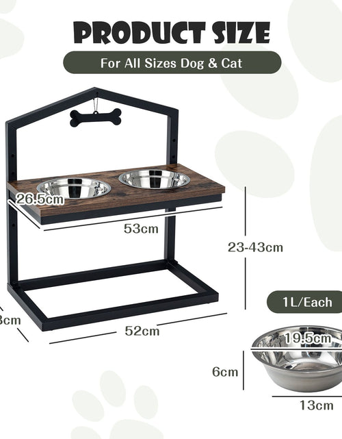 Load image into Gallery viewer, 5 Heights Elevated Pet Feeder with Detachable Stainless Steel Bowl for Dogs
