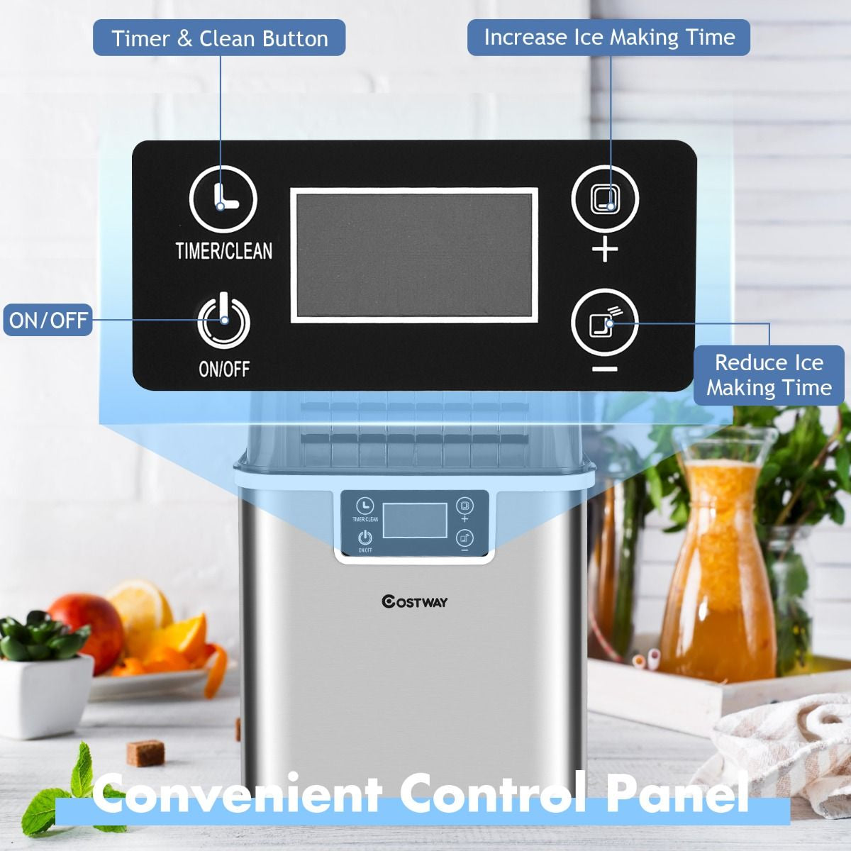 3.2L 20KG Countertop Ice Maker Commercial Electric Ice Making Machine