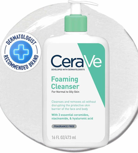 Foaming Cleanser Gel Face Wash 473Ml, for Normal to Oily Skin, Removes Oil without Disrupting the Protective Skin Barrier, for Face & Body, Niacinamide + Ceramides, Fragrance Free, Oil Control