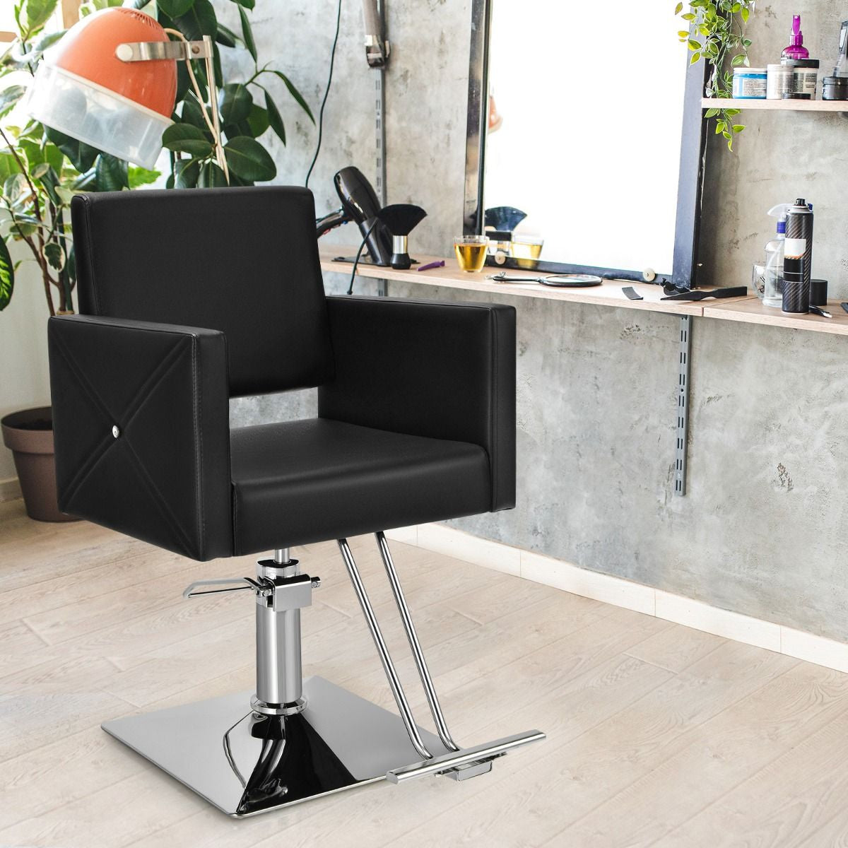 360° Swivel Barber Chair with Adjustable Height for Hair Salon