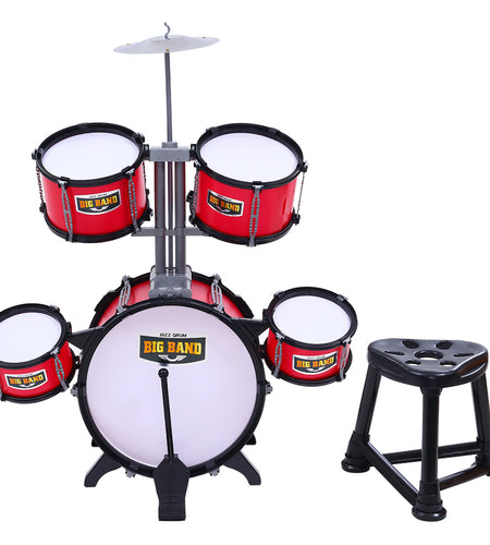 Keezi Kids Drum Kit Set Pretend Play Junior Drums Musical Toys Childrens 7pcs