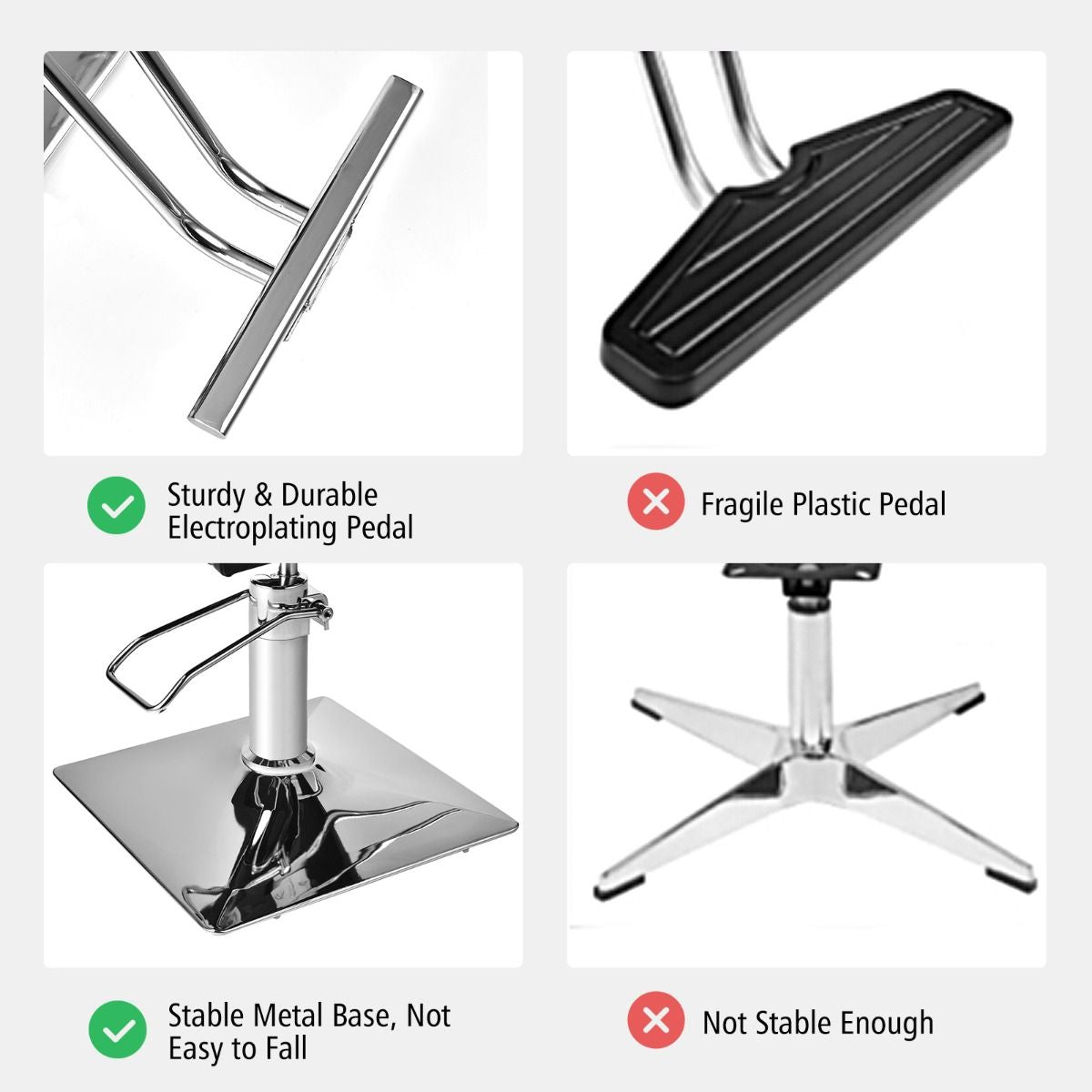 360° Swivel Barber Chair with Adjustable Height for Hair Salon